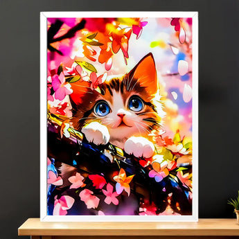 Tableau Chat Printemps