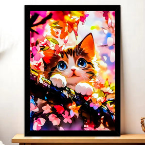Tableau Chat Printemps