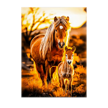 Tableau Cheval Famille