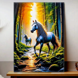 Tableau Chevaux Forêt