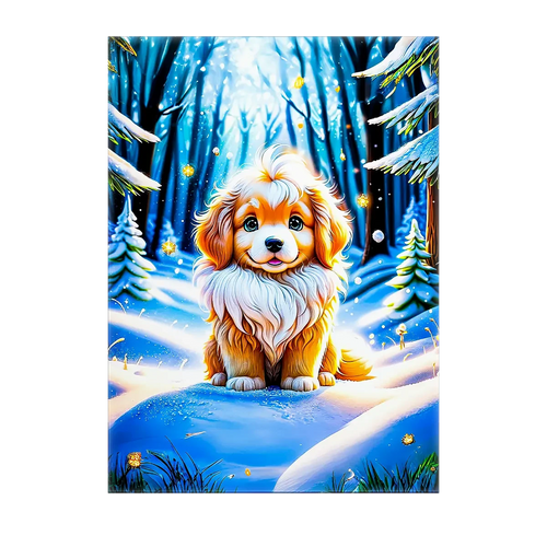 Tableau Chien Neige