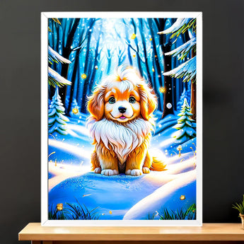 Tableau Chien Neige