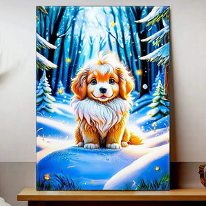 Tableau Chien Neige