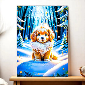 Tableau Chien Neige