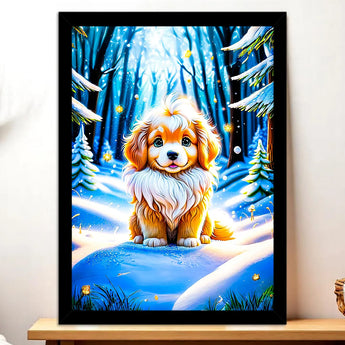 Tableau Chien Neige