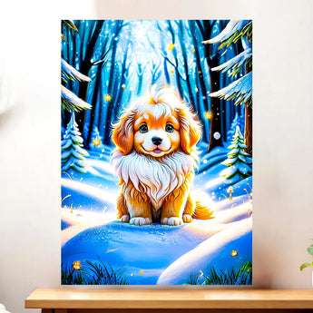 Tableau Chien Neige
