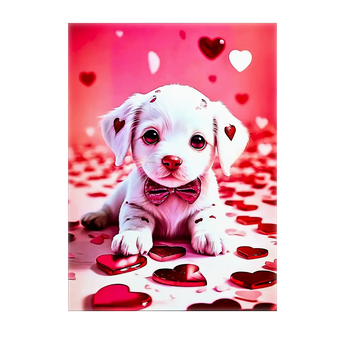 Tableau Chiot Coeur