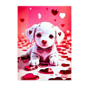 Tableau Chiot Coeur