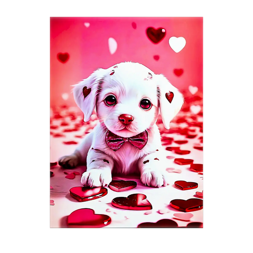 Tableau Chiot Coeur