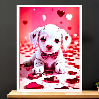 Tableau Chiot Coeur