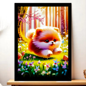 Tableau Chiot Fluffy