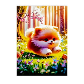 Tableau Chiot Fluffy