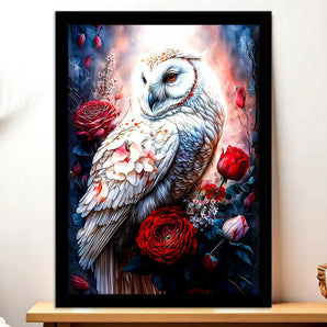 Tableau Chouette Fleur