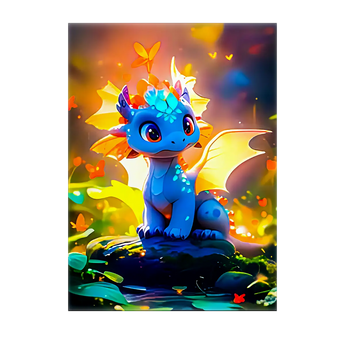 Tableau Dragon Bleu