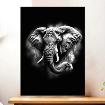 Tableau Elephant Noir et Blanc