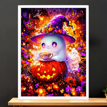 Tableau Fantôme citrouille