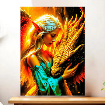 Tableau Femme et Dragon