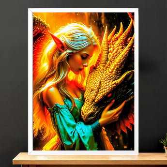 Tableau Femme et Dragon