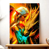Tableau Femme et Dragon