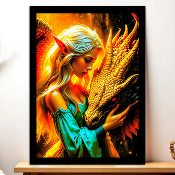 Tableau Femme et Dragon