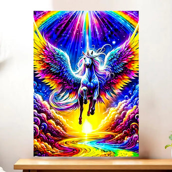 Tableau Licorne Arc en Ciel