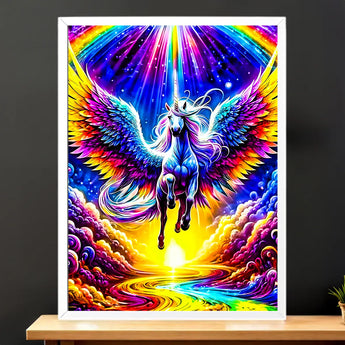 Tableau Licorne Arc en Ciel