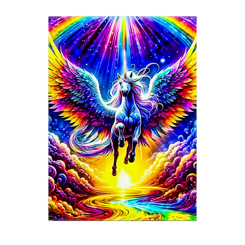 Tableau Licorne Arc en Ciel