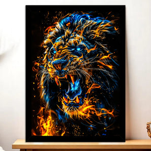 Tableau Lion Feu