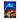 tableau loup famille peint lumineux bleu et orange montrant une louve et son louveteau buvant sous la lune