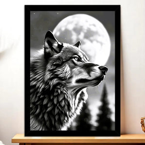 Tableau Loup Monochrome