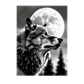 Tableau Loup Monochrome