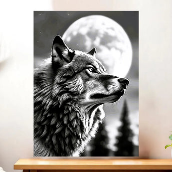 Tableau Loup Monochrome