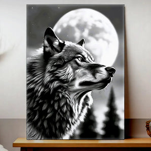 Tableau Loup Monochrome