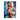tableau Lucy Heartfilia portrait anime femme blonde regard intense tatouage guild fond floral bleu lumineux