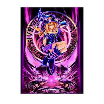 tableau magicienne des ténèbres manga illustration violet sorciere anime cercle magique et effets lumineux