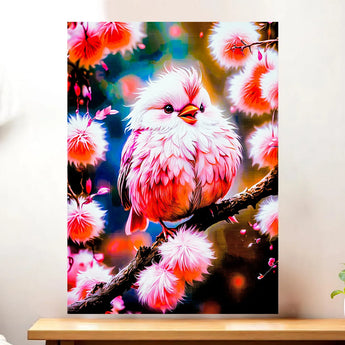 Tableau Oiseau Rose