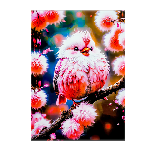 Tableau Oiseau Rose