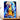 tableau Trafalgar Law coloré bleu et jaune sur toile grand format représentant le personnage avec dragon décoratif pour mur