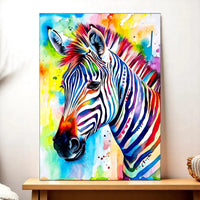 Tableau Zèbre Coloré - Les Bois d'Aurore
