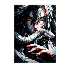 tableau Obanai Iguro manga Les Bois d Aurore portrait sombre yeux vairons serpent decor mural