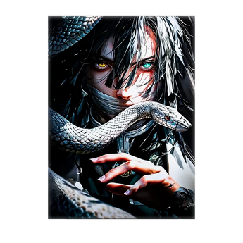 tableau Obanai Iguro manga Les Bois d Aurore portrait sombre yeux vairons serpent decor mural