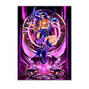 tableau magicienne des ténèbres manga illustration violet sorciere anime cercle magique et effets lumineux