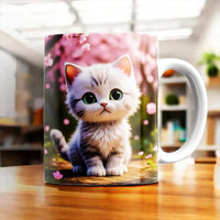 mug chaton mignon Les Bois d Aurore tasse en céramique 350 ml avec illustration de chaton aux grands yeux