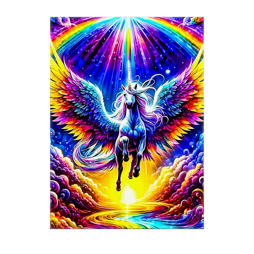 Tableau Licorne Arc en Ciel