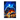 tableau loup famille peint lumineux bleu et orange montrant une louve et son louveteau buvant sous la lune