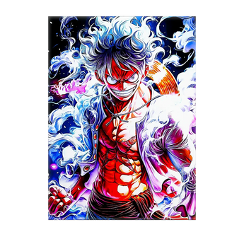 tableau Luffy Gear 5 colore et dynamique Les Bois dAurore illustration manga grand format pour deco murale