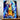 tableau Trafalgar Law coloré bleu et jaune sur toile grand format représentant le personnage avec dragon décoratif pour mur