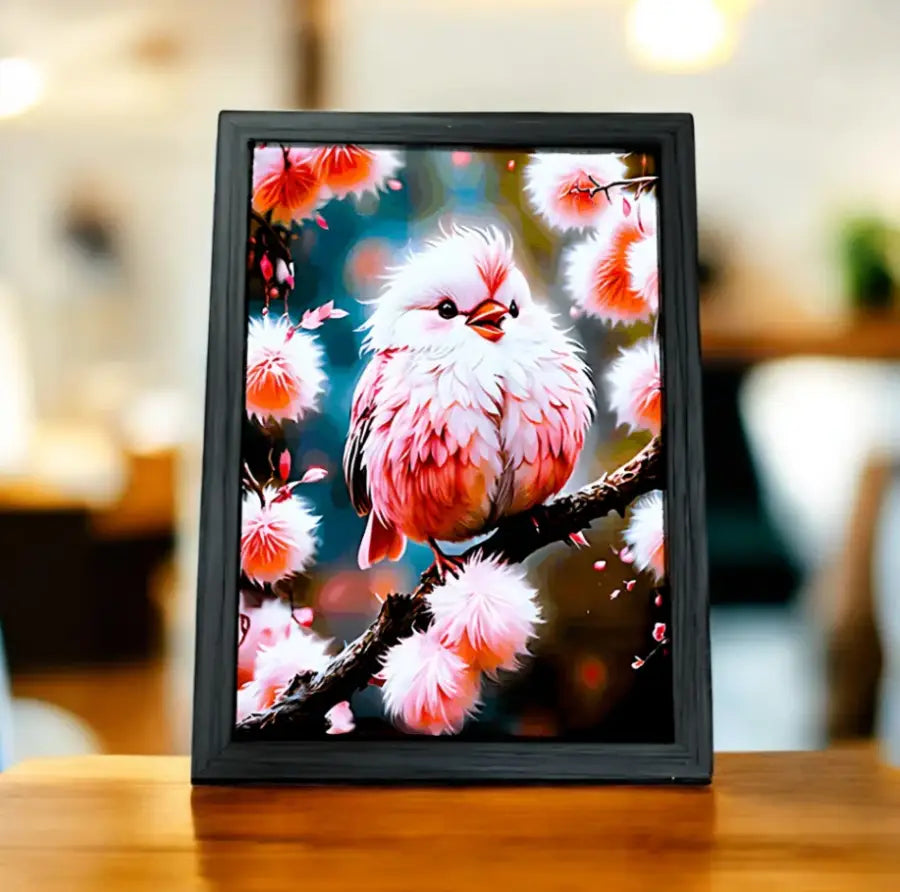Cadre Oiseau Rose
