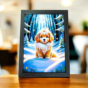 Cadre Chien Neige