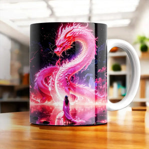 Mug Dragon Chinois Rose